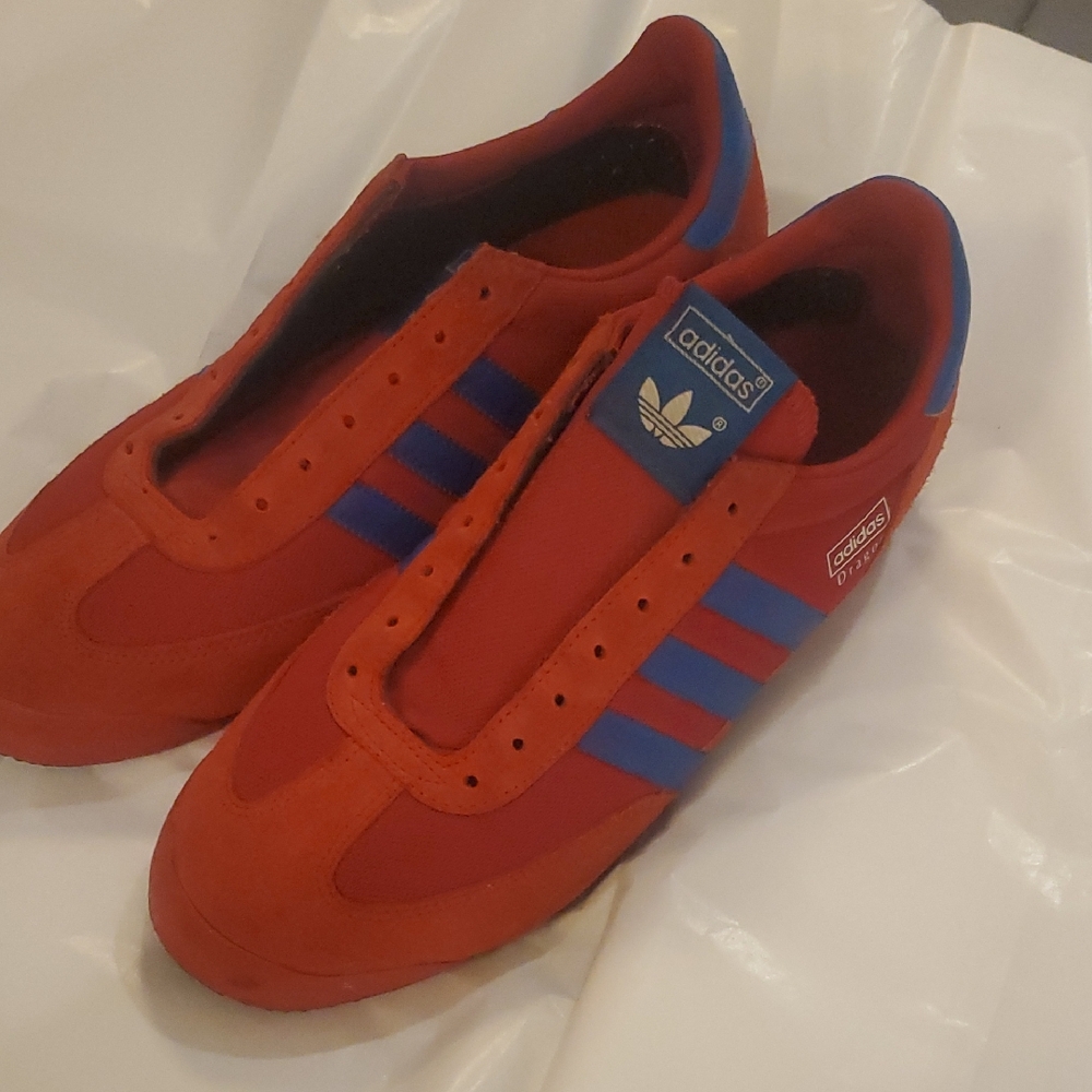 Adidas Men's Red and Blue Classic Dragon Sneakers